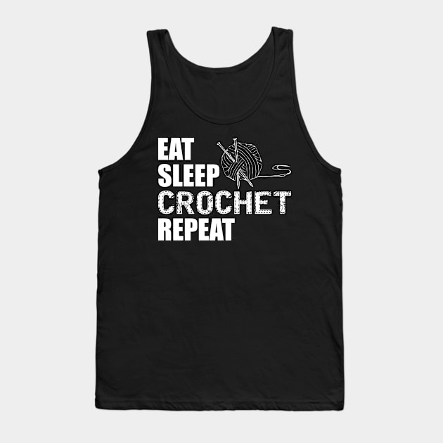 Crochet - Eat sleep crochet repeat Tank Top by KC Happy Shop